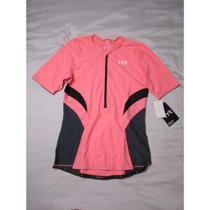 TYR Top Small Pink Compression Cycling Triathlon UPF 50 Quick Dry Running $65